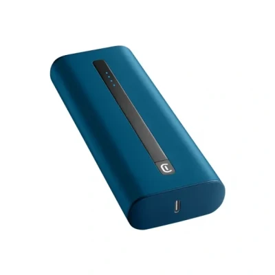 Afbeelding van Cellularline Thunder draagbare oplader, powerbank 20.000 mAh, snel opladen voor mobiele telefoon, compact, USB C kabel meegeleverd