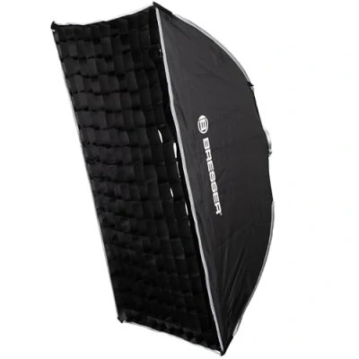 Afbeelding van Bresser Softbox Quick Lock 60x90cm Zwart Bowens Speedring Grid 2 Diffuusdoeken Draagtas