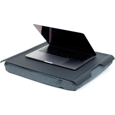 Afbeelding van Bosign Laptray, Schoottafel, Schootkussen, Laptoptafel met lichte antislip blad Grijs/Zwart 46 x 38 6.5 cm
