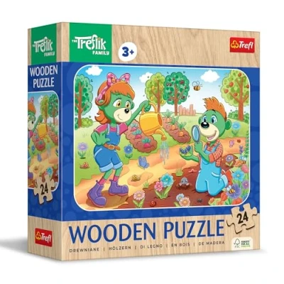Afbeelding van Trefl Treflings houten puzzel: Ontmoet de familie Treflik 24 stukjes