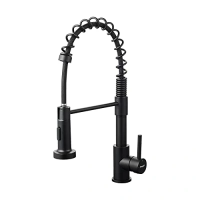 Afbeelding van Ibergrif M22143B Keukenkraan Met Uittrekbare Douche, Spoelbak Kraan Keuken, Roestvrij Staal, Zwart