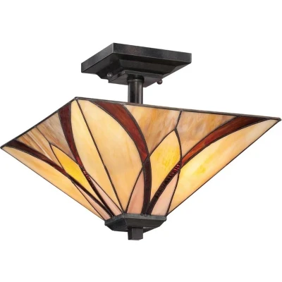 Afbeelding van QUOIZEL Plafondlamp Asheville Tiffany design hoogte 30,5