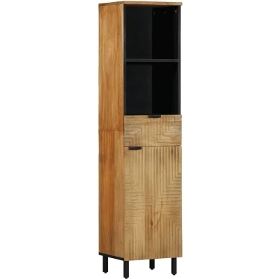 Afbeelding van Badkamerkast 38x33x160 cm massief mango bruin
