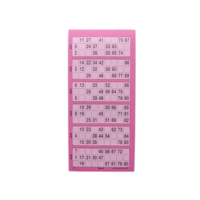 Afbeelding van Ameisenkeks® Bingoticketblok, 600 tickets, systeem 15 van 90 nr. 6, roze