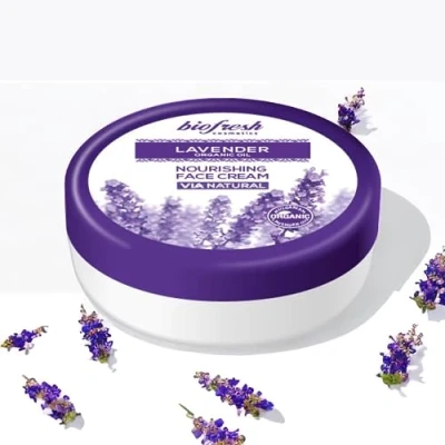 Afbeelding van Biofresh cosmetics Via Natural Lavender Oil verzorgende gezichtscrème, dag en nachtcrème, met lavendelolie, voedende 100 ml