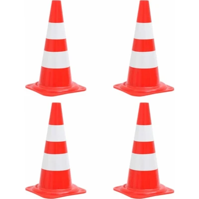 Afbeelding van vidaXL Verkeerskegels 4 st reflecterend 50 cm rood en wit