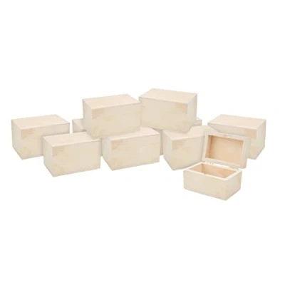 Afbeelding van VBS XXL Set van 10 houten dozen met magnetische sluiting 9x6x5,5cm doos