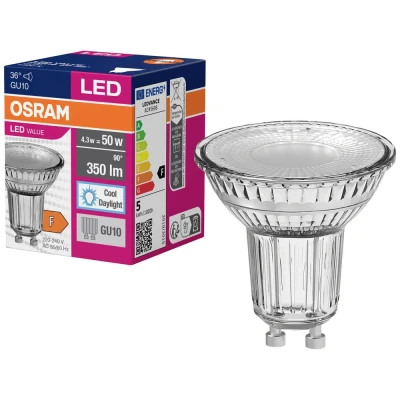 Afbeelding van OSRAM 4058075817715 LED lamp Energielabel F (A G) GU10 Reflector 4.3 W = 50 Koudwit (Ø x h) mm 1 stuk(s)