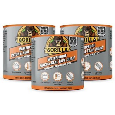 Afbeelding van Gorilla Waterdichte Patch &amp; Seal Tape Clear 2,4 m (3 Pack)