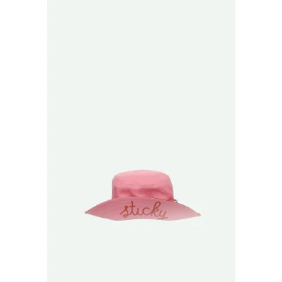 Afbeelding van Sticky Lemon sun hat farmhouse flower pink + willow brown