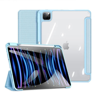 Afbeelding van Dux Ducis Tablet hoes geschikt voor Apple iPad Pro 11 (2024) Toby Series Auto Wake/Sleep functie Met Pencil houder Licht Blauw