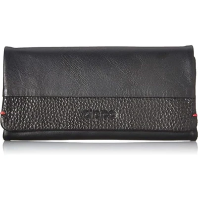 Afbeelding van Shagzak Zippo black nappa tri fold Tabakszak tabacco pouch
