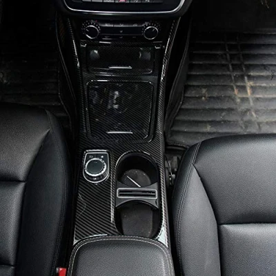 Afbeelding van DIYUCAR Carbon ABS Car Center Console Panel Trim Stickers Voor Benz CLA GLA A Klasse W117 X156 W176 A180 2014 2018 Pack van 6 Stuks