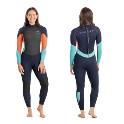 Afbeelding van Osprey Dames volledige lengte 3 mm zomer wetsuit, volwassen neopreen surfen duiken nul, koraal, S