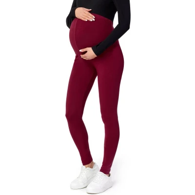 Afbeelding van BE Mammy Leggings 02 Dames Zwangerschapsleggings Lang Viscose Elasthan Wijnrood S