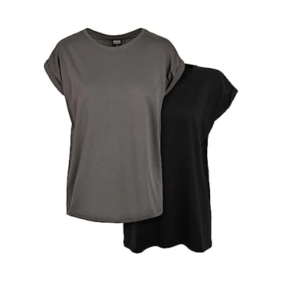 Afbeelding van Urban Classics Extended Shoulder 2 pack Top XS Grijs/Zwart