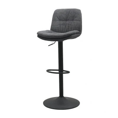 Afbeelding van Nordic Home Cleo barstoel donkergrijs Stof