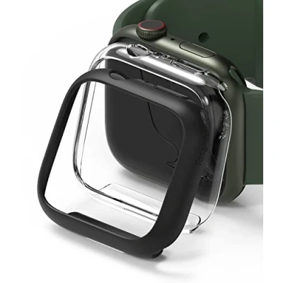 Afbeelding van Ringke Slim (2 Stuks) Compatibel met Apple Watch Serie 9/8 / 7 41mm Case, Lichtgewicht PC Hoesje Clear &amp; Matte Black