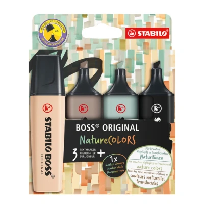 Afbeelding van Markeerstift STABILO Boss 70/4 nature colors etui à 4 stuks