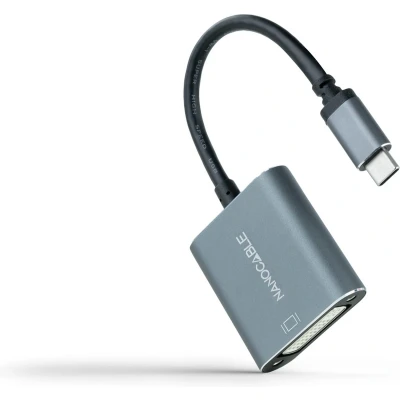 Afbeelding van USB C to DVI Adapter NANOCABLE 10.16.4103 G Grey 15 cm