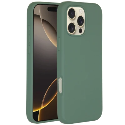 Afbeelding van Apple iPhone 16 Pro Max MagSafe Hoesje Siliconen en TPU (zacht) Accezz Softcase/Backcover Donkergroen Telefoonhoesje