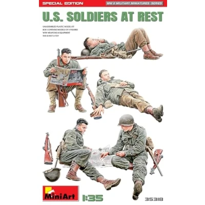 Afbeelding van 1:35 MiniArt 35318 U.S. Soldiers at Rest Special Edition Plastic Modelbouwpakket