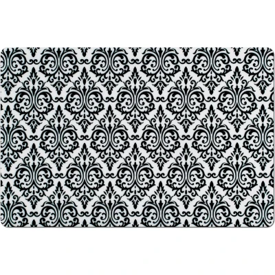 Afbeelding van Set van 6x stuks rechthoekige Placemats met zwarte barok print 43,5 x 28,5 cm