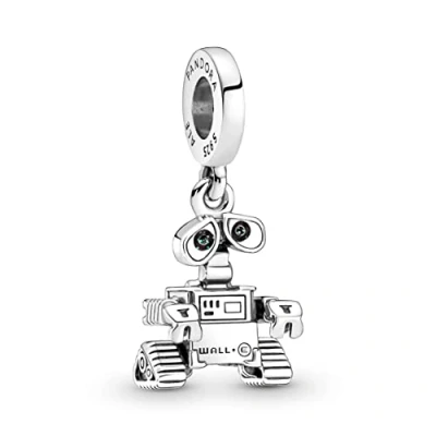 Afbeelding van Pandora 792030C01 Disney Pixar Wall E Dangle Charm Hangende Bedel Bedels horloge Zilverkleur