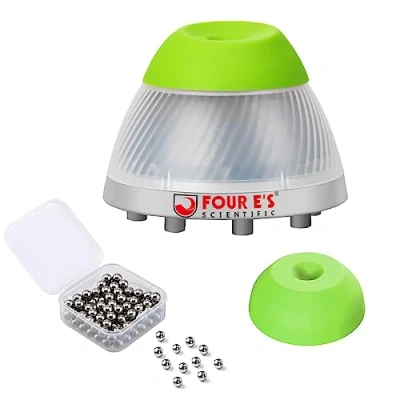 Afbeelding van FOUR E&#039;S SCIENTIFIC vortex Blender met 100 stalen kogels, snel mengen, touch mode, 5,5 mm orbit en 5000 toerental, shaking mixer voor acrylverf, nagellak, laboratorium, reageerbuis