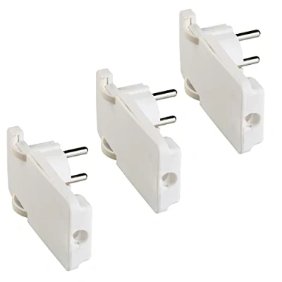 Afbeelding van Poly Pool PP0454.3 Set met 3 stekkers, stekker 16 A 2P plus T standaard Frank/Duits zijdelingse aarde, kabeluitgang 90 graden, wit, stuks