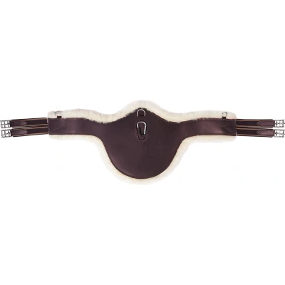 Afbeelding van Horka Singel Leer Met Schapenvacht Bruin/zilver 110cm