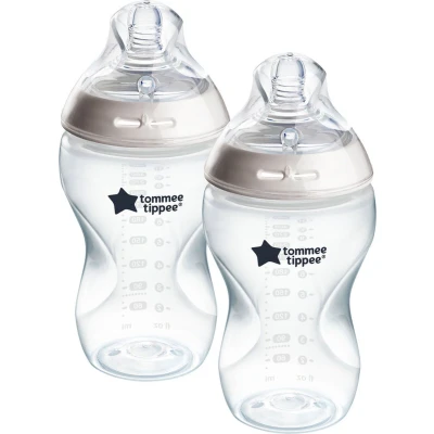 Afbeelding van Tommee Tippee zuigflessen, Natural Start anti Colic, 340 ml, tepelvormig voor natuurlijk zuigen, koliek ventiel, zelfsteriliserend, set van 2