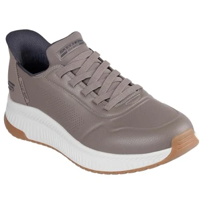Afbeelding van Skechers Slip ins: Bobs Squad 4 heren sneakers Beige Extra comfort Memory Foam Maat 48.5