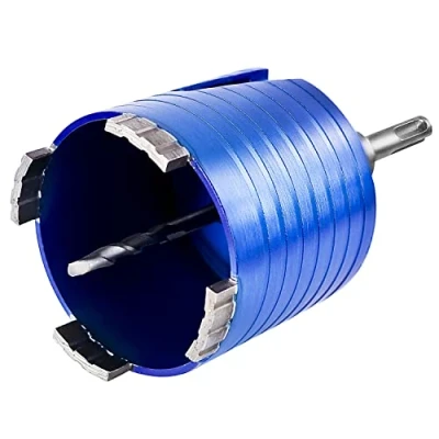 Afbeelding van S&amp;R Diamantboorkroon, set 72 mm, dozenboor, kernboor, segmenthoogte 10 met centreerboor 8 x 120 SDS plus adapter, in ronde stabiele doos ophanging