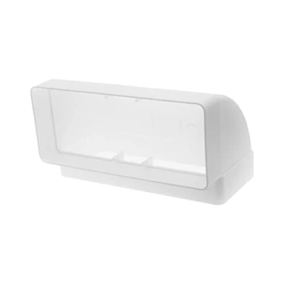 Afbeelding van 220 x 90 mm / 22 9 cm rechthoekige kanaalboog voor buisaansluiting hoek: ventilatiesysteem, verwarming, koeling ventilatieelement beperkte ruimte.