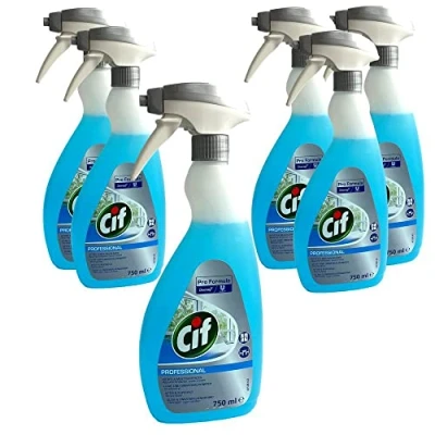 Afbeelding van CIF Professionele glasreiniger, raamreiniger, vetoplossend, Made in Germany, 6 x 750 ml spuitfles
