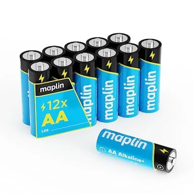 Afbeelding van Maplin 12x AA LR6 1.5V Alkalische Batterijen 10 Jaar Houdbaarheid Hoge Prestaties
