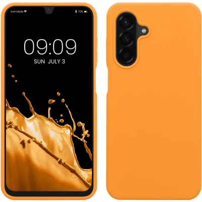 Afbeelding van kwmobile telefoonhoesje geschikt voor Samsung Galaxy A26 5G Hoesje met siliconen coating Smartphone case in fruitig oranje