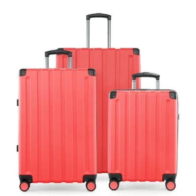 Afbeelding van HAUPTSTADTKOFFER Q Damm set van 3 koffers handbagage koffer 54 cm, middelgrote 68 cm + grote reiskoffer 78 harde schaal ABS, TSA, koraal