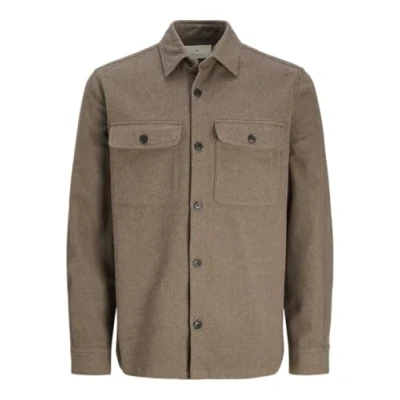 Afbeelding van Jack &amp; Jones Overhemd Jprraymond Melange Solid Ls Overshi 12263645 Charcoal Gray/comfort Mannen Maat S