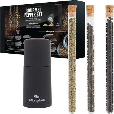 Afbeelding van Microplane Nootmuskaatmolen met 3 soorten peper