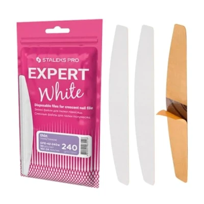 Afbeelding van STALEKS PRO 50 stuks wegwerp nagelvijlen, zelfklevend, halve maanvormig, expert, korrel 100 (korrel 240)