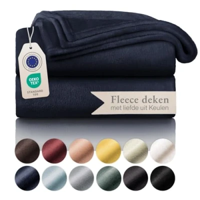 Afbeelding van Blumtal fleece deken hoogwaardige deken, zachte microvezeldeken als bankhoes, sprei, plaid of woonkamerdeken, 150 x 200 cm, Diepzeeblauw