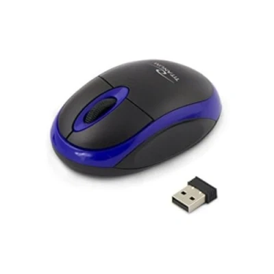 Afbeelding van Titanum draadloze computermuis met USB ontvanger (klein en handig, 3 knoppen, scrollwieltje, 1000dpi), blauw
