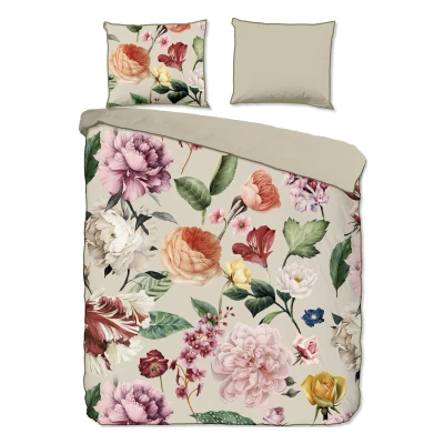 Afbeelding van Dekbedovertrek Descanso Fiori Sand Satijn 200 x / 220 cm 2 Persoons