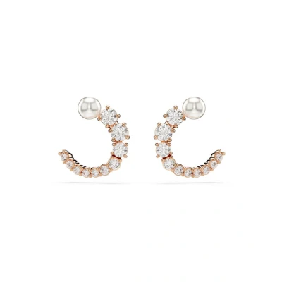 Afbeelding van Swarovski dames Matrix oorsteker met kristal in de kleur Roségoud