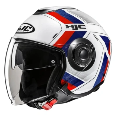 Afbeelding van HJC i40N Velu Jet Helm, wit rood blauw, afmeting L voor man