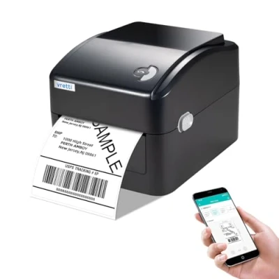 Afbeelding van vretti labelprinter, DHL ettikettendruc; bluetoothlabelprinter, thermische verzendlabelprinter, desktop labelprint voor Amazon dpd, ups, shopify, Bluetooth Mac/pc
