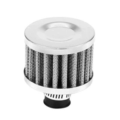 Afbeelding van 12mm Auto Luchtfilter Breather Filter Universele Klem Op Koude Luchtopname Rond Tapered voor Krukas Scooter Atv Dirt Pit Bike Motorcycle (Zilver)