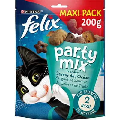 Afbeelding van FELIX Party Mix Volwassenen Kattentraktaties Oceaanzalm, Colion en Forel 5 x 200 g